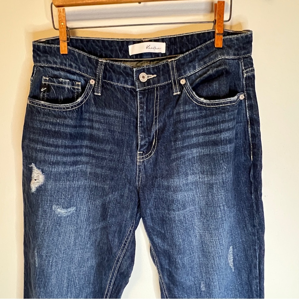KanCan Dark Blue Distressed 100% Cotton Women’s 7/27 Jeans